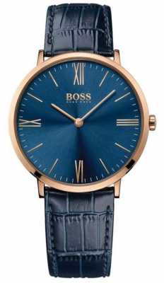 Hugo Boss Mens Jackson Blue Leather Strap Blue Dial 1513371 Hugo Boss Mens Jackson Blue Leather Strap Blue Dial 1513371