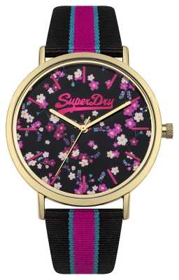 Superdry Womans Oxford Ditsy Floral Black Nylon SYL183BP Superdry Womans Oxford Ditsy Floral Black Nylon SYL183BP