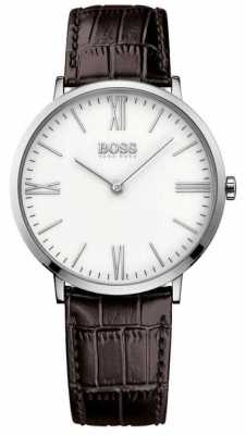 Hugo Boss Mens Jackson Brown Leather Strap White Dial 1513373 Hugo Boss Mens Jackson Brown Leather Strap White Dial 1513373