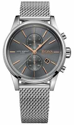 Hugo Boss Mens Jet Stainless Steel Mesh Bracelet Grey Dial 1513440 Hugo Boss Mens Jet Stainless Steel Mesh Bracelet Grey Dial 1513440