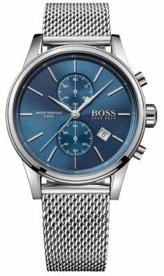 Hugo Boss Mens Jet Stainless Steel Mesh Bracelet Blue Dial 1513441 Hugo Boss Mens Jet Stainless Steel Mesh Bracelet Blue Dial 1513441