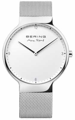 Bering Mens Max René Interchangeable Mesh Strap Silver 15540-004 Bering Mens Max René Interchangeable Mesh Strap Silver 15540-004