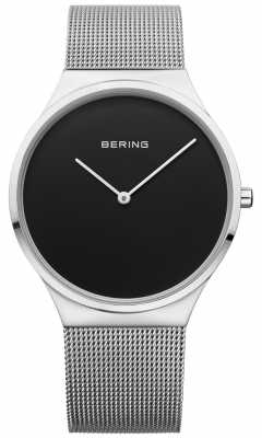 Bering Mens Classic Milanese Mesh Black Face 12138-002 Bering Mens Classic Milanese Mesh Black Face 12138-002