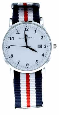 Smart Turnout Savant Watch Silver White With Harvard Strap STH5/SW/56/W Smart Turnout Savant Watch Silver White With Harvard Strap STH5/SW/56/W