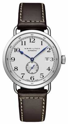 Hamilton Mens Khaki Navy Pioneer Small Second Leather H78465553 Hamilton Mens Khaki Navy Pioneer Small Second Leather H78465553