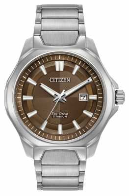 Citizen Mens Eco-Drive Super Titanium Brown dial watch AW1540-88X Citizen Mens Eco-Drive Super Titanium Brown dial watch AW1540-88X