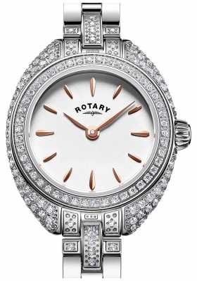 Rotary Womans Petite Stone Set Bracelet Silver LB05087/02 Rotary Womans Petite Stone Set Bracelet Silver LB05087/02