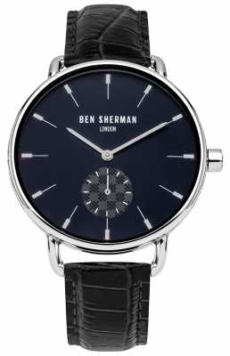 Ben Sherman Men's London Black Leather Strap Watch WB063UE Ben Sherman Men's London Black Leather Strap Watch WB063UE