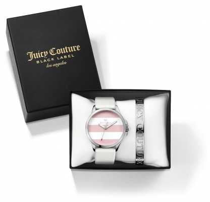 Juicy Couture Womans Fergi White Silver Bangle And Watch Gift Set 1950009 Juicy Couture Womans Fergi White Silver Bangle And Watch Gift Set 1950009