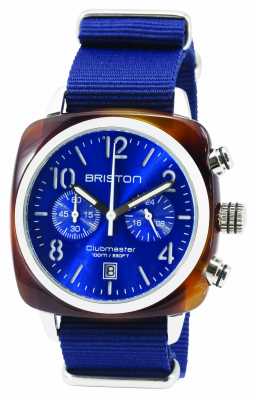 Briston Mens Clubmaster Classic Acetate Chrono Tortoise Shell Blue 15140.SA.T.9.NNB Briston Mens Clubmaster Classic Acetate Chrono Tortoise Shell Blue 15140.SA.T.9.NNB