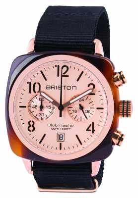 Briston Mens Clubmaster Classic Acetate Chrono Rose Gold 14140.PRA.T.6.NB Briston Mens Clubmaster Classic Acetate Chrono Rose Gold 14140.PRA.T.6.NB