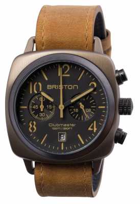 Briston Mens Clubmaster Classic Steel Chrono Khaki 15140.SPK.C.5.LVBR Briston Mens Clubmaster Classic Steel Chrono Khaki 15140.SPK.C.5.LVBR