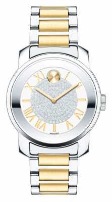 Movado bold Midsize Luxe Two Tone Silver Gold K1 Crystal 3600256 Movado bold Midsize Luxe Two Tone Silver Gold K1 Crystal 3600256