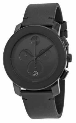 Movado Bold Chronograph Black Dial Black Leather Band Men's Quartz 3600337 Movado Bold Chronograph Black Dial Black Leather Band Men's Quartz 3600337