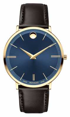 Movado Men's Ultra Slim Yellow Gold PVD-finished Blue Dial 0607088 Movado Men's Ultra Slim Yellow Gold PVD-finished Blue Dial 0607088