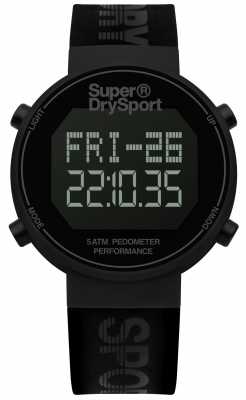 Superdry Unisex Digi Pedometer Black Silicone Strap SYG203BB Superdry Unisex Digi Pedometer Black Silicone Strap SYG203BB