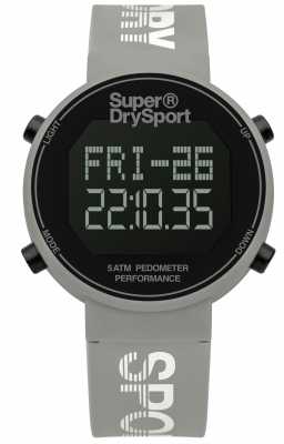 Superdry Unisex Digi Pedometer Grey Silicone Strap SYL203E Superdry Unisex Digi Pedometer Grey Silicone Strap SYL203E