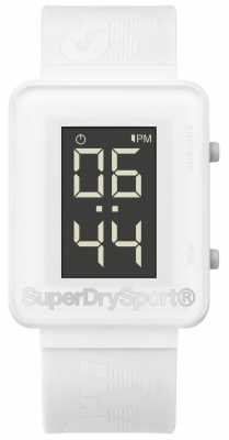 Superdry Unisex Gym Sprint Digi White Silicone Strap SYG204W Superdry Unisex Gym Sprint Digi White Silicone Strap SYG204W