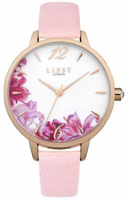 Lipsy Womans Floral Printed Dial Pink Strap LP508 Lipsy Womans Floral Printed Dial Pink Strap LP508