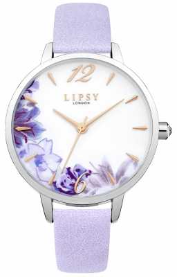 Lipsy Womans Floral Printed Dial Lilac Strap LP509 Lipsy Womans Floral Printed Dial Lilac Strap LP509