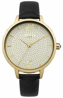 Lipsy Womans Black PU Strap Champagne Dial LP496 Lipsy Womans Black PU Strap Champagne Dial LP496