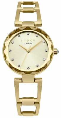 Lipsy Womans Gold Tone Bangle Bracelet Champagne Dial LP512 Lipsy Womans Gold Tone Bangle Bracelet Champagne Dial LP512