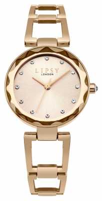 Lipsy Womans Rose Gold Tone Bangle Bracelet Champagne Dial LP513 Lipsy Womans Rose Gold Tone Bangle Bracelet Champagne Dial LP513