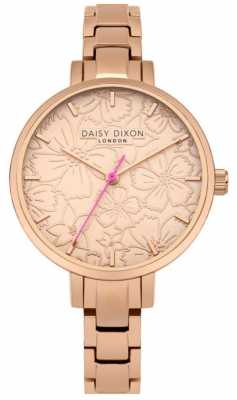 Daisy Dixon Womans Leona Floral Print Dial Rose Gold DD043RGM Daisy Dixon Womans Leona Floral Print Dial Rose Gold DD043RGM
