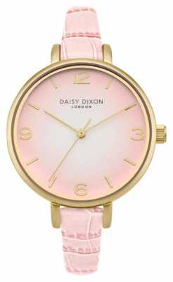 Daisy Dixon Womans Millie Pink Croc Effect DD041P Daisy Dixon Womans Millie Pink Croc Effect DD041P