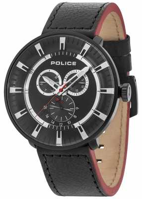 Police Herren Liga Multifunktions schwarzes Leder schwarzes Zifferblatt 15040XCYB/02 Police Herren Liga Multifunktions schwarzes Leder schwarzes Zifferblatt 15040XCYB/02