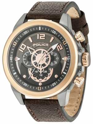 Police Mens belmont Multifunktions-braunem Leder Rotguss Wahl 15036JSUR/61 Police Mens belmont Multifunktions-braunem Leder Rotguss Wahl 15036JSUR/61