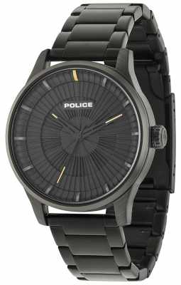Police Mens Jet 3 Hands Black Dial IP Black 15038JSB/02M Police Mens Jet 3 Hands Black Dial IP Black 15038JSB/02M