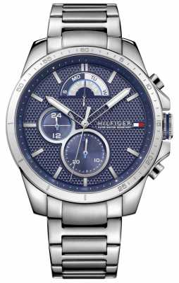 Tommy Hilfiger Mens Stainless Steel Blue Chrono 1791348 Tommy Hilfiger Mens Stainless Steel Blue Chrono 1791348