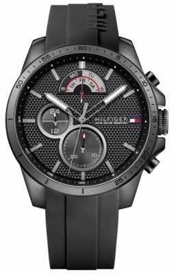 Tommy Hilfiger Mens Black Rubber Black Chronograph 1791352 Tommy Hilfiger Mens Black Rubber Black Chronograph 1791352