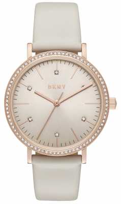 DKNY Womans Minetta Rose Gold Grey Leather NY2609 DKNY Womans Minetta Rose Gold Grey Leather NY2609