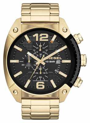 Diesel Mens Overflow Gold Toned Steel Black Dial DZ4342 Diesel Mens Overflow Gold Toned Steel Black Dial DZ4342