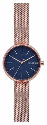Skagen Womans Signatur Rose Gold Mesh Blue Dial SKW2593 Skagen Womans Signatur Rose Gold Mesh Blue Dial SKW2593