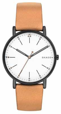 Skagen Mens Signatur Light Brown Leather Strap White Dial SKW6352 Skagen Mens Signatur Light Brown Leather Strap White Dial SKW6352