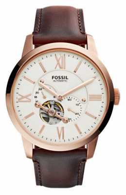 Fossil Mens Townsman Automatic Beige Dial Brown Leather ME3105 Fossil Mens Townsman Automatic Beige Dial Brown Leather ME3105