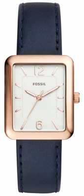 Fossil Womans Atwater Blue Leather Strap Square Dial ES4158 Fossil Womans Atwater Blue Leather Strap Square Dial ES4158