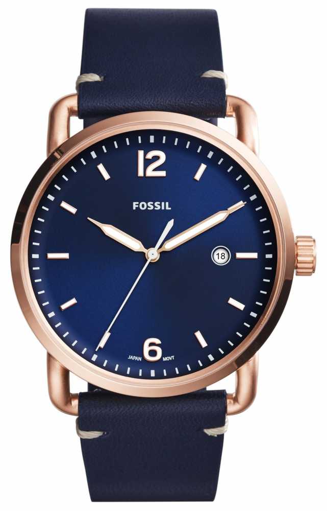 fossil mens commuter gold tone blue fs5274 fossil mens commuter gold tone blue fs5274