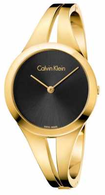 Calvin Klein Womans Addict Gold Toned Bangle Black Dial K7W2M511 Calvin Klein Womans Addict Gold Toned Bangle Black Dial K7W2M511