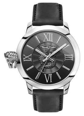 Thomas Sabo Mens Rebel With Karma Stainless Steel Black Leather WA0295-218-203 Thomas Sabo Mens Rebel With Karma Stainless Steel Black Leather WA0295-218-203