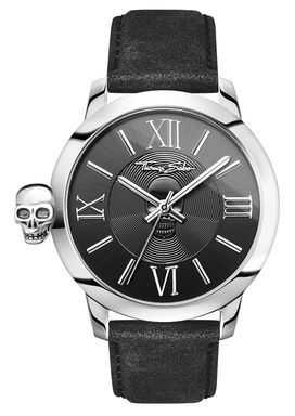 Thomas Sabo Mens Rebel With Karma Stainless Steel Black Leather WA0296-218-203-46 Thomas Sabo Mens Rebel With Karma Stainless Steel Black Leather WA0296-218-203-46