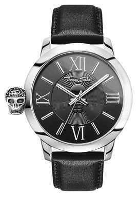 Thomas Sabo Mens Rebel With Karma Stainless Steel Black Leather WA0297-218-203-46 Thomas Sabo Mens Rebel With Karma Stainless Steel Black Leather WA0297-218-203-46