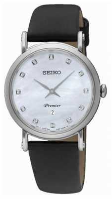 Seiko Womans Dame Stainless Steel Date Black Leather Strap SXB433P2 Seiko Womans Dame Stainless Steel Date Black Leather Strap SXB433P2
