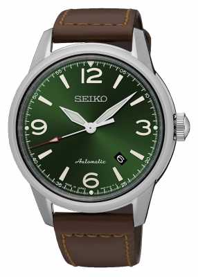 Seiko Mens Presage Automatic Green Dial Brown Leather Strap SRPB05J1 Seiko Mens Presage Automatic Green Dial Brown Leather Strap SRPB05J1