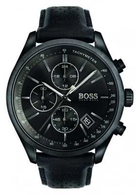 Hugo Boss Mens Grand Prix Chronograph Black Leather Strap Black Dial 1513474 Hugo Boss Mens Grand Prix Chronograph Black Leather Strap Black Dial 1513474