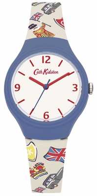 Cath Kidston Womans White British Graphic Silicone Strap CKL026CU Cath Kidston Womans White British Graphic Silicone Strap CKL026CU
