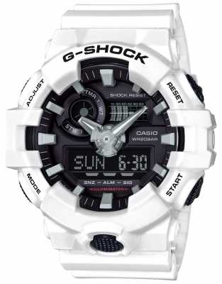 Casio Mens G-Shock Alarm Chronograph White GA-700-7AER Casio Mens G-Shock Alarm Chronograph White GA-700-7AER